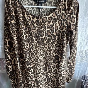 Forever 21 Tan Fitted Blouse Dress